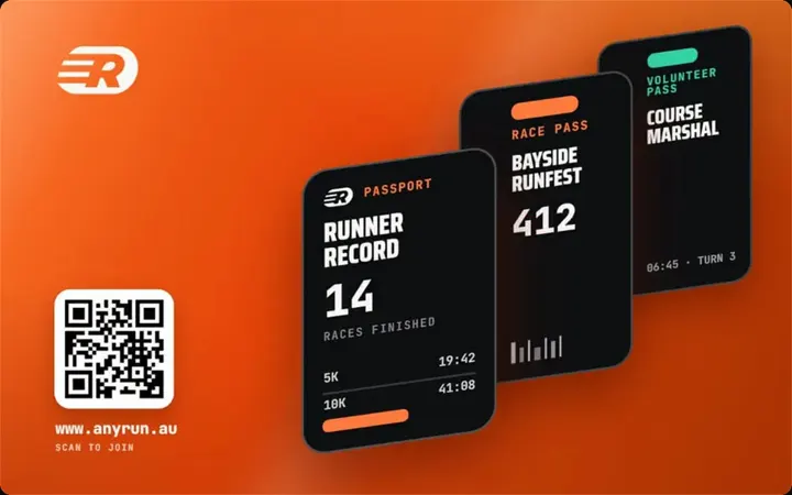 Business card: passport, race pass and volunteer pass