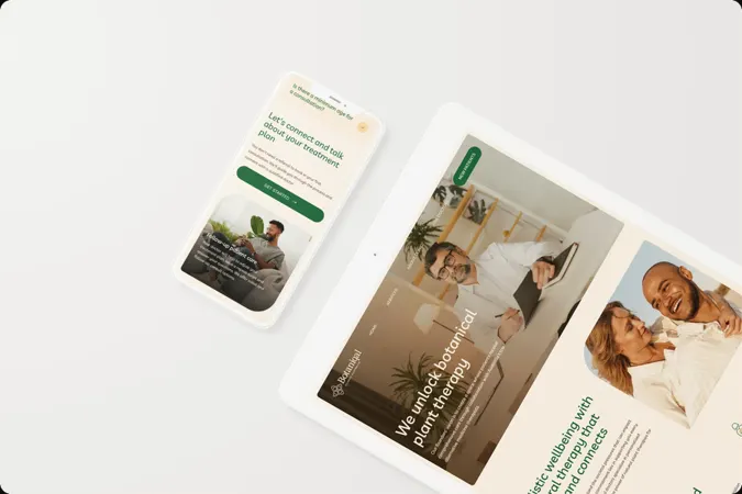 Clinic pages on tablet