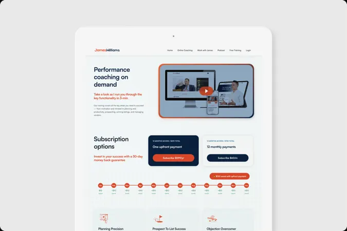 Coaching and subscription options