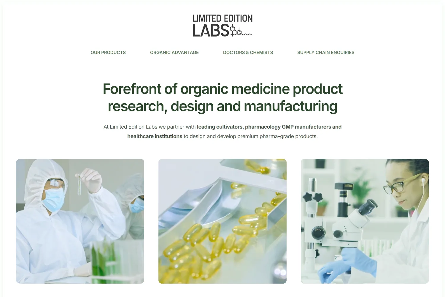 Pharmacology Manufacturing Website, page 1 of the case