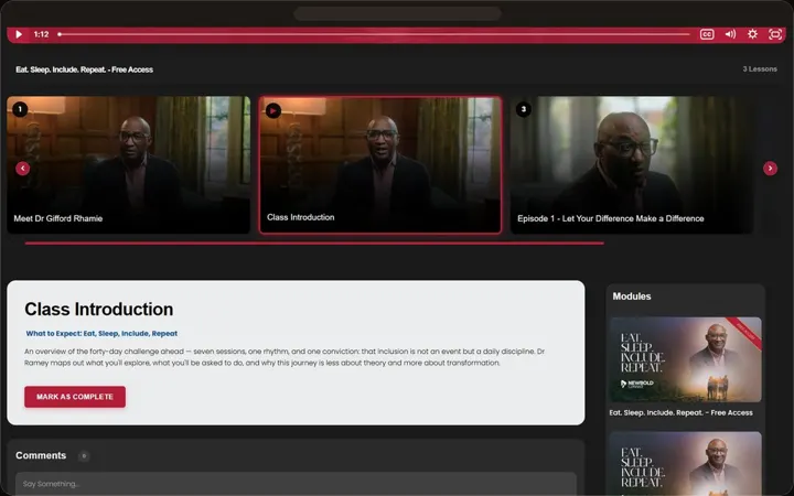 Class template, gated lessons