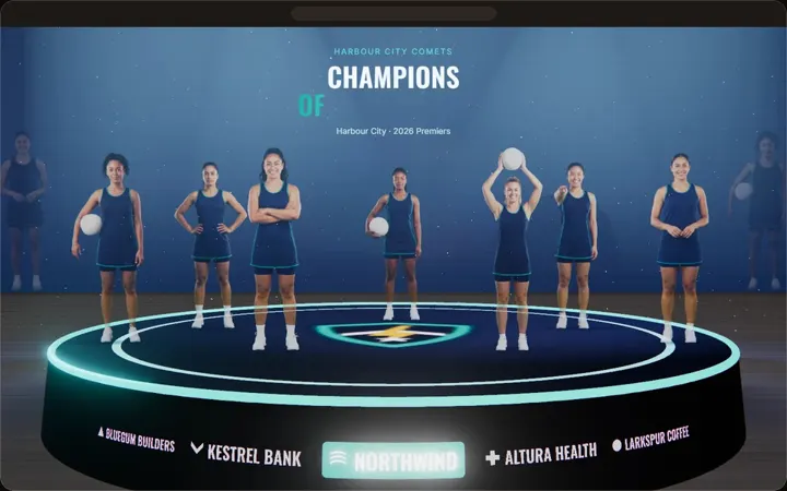 The champions’ podium template