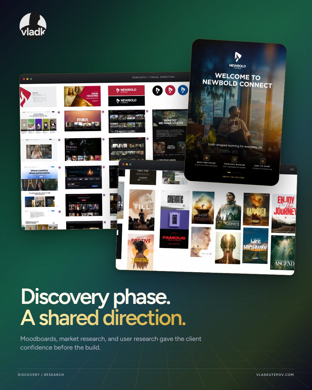 Discovery phase: moodboards, market research and app concept boards