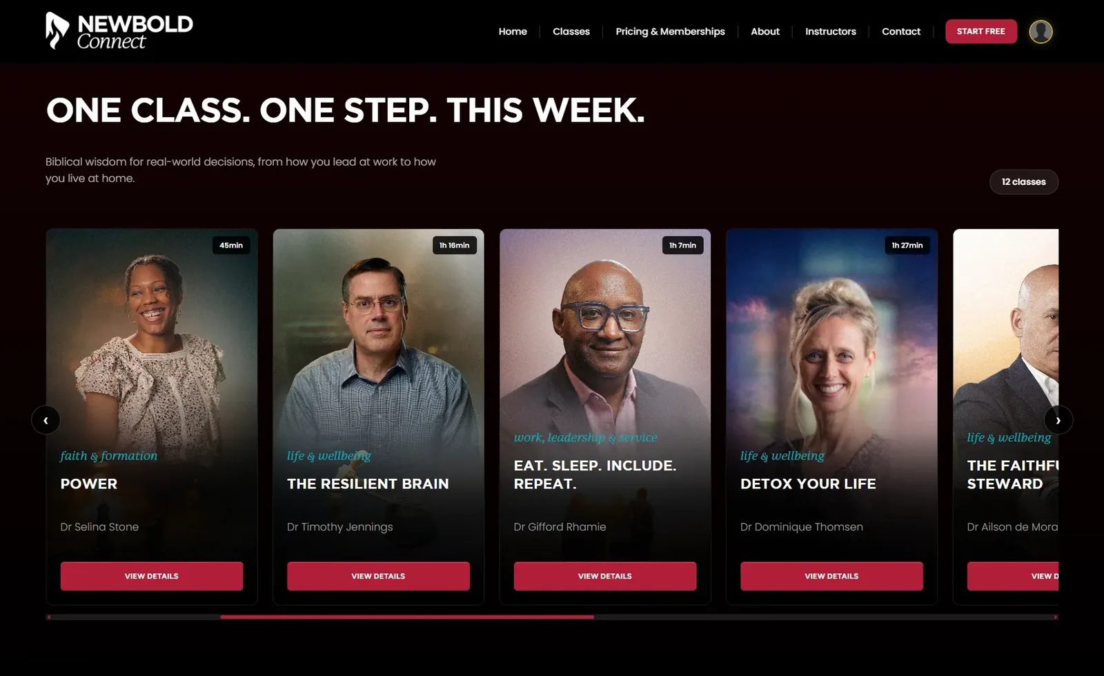 Class discovery on the Newbold Connect website