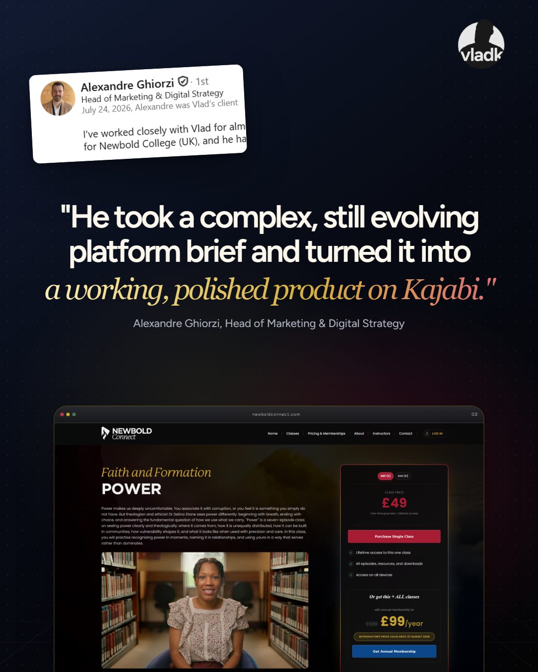 Client feedback from Alexandre Ghiorzi, Head of Marketing & Digital Strategy