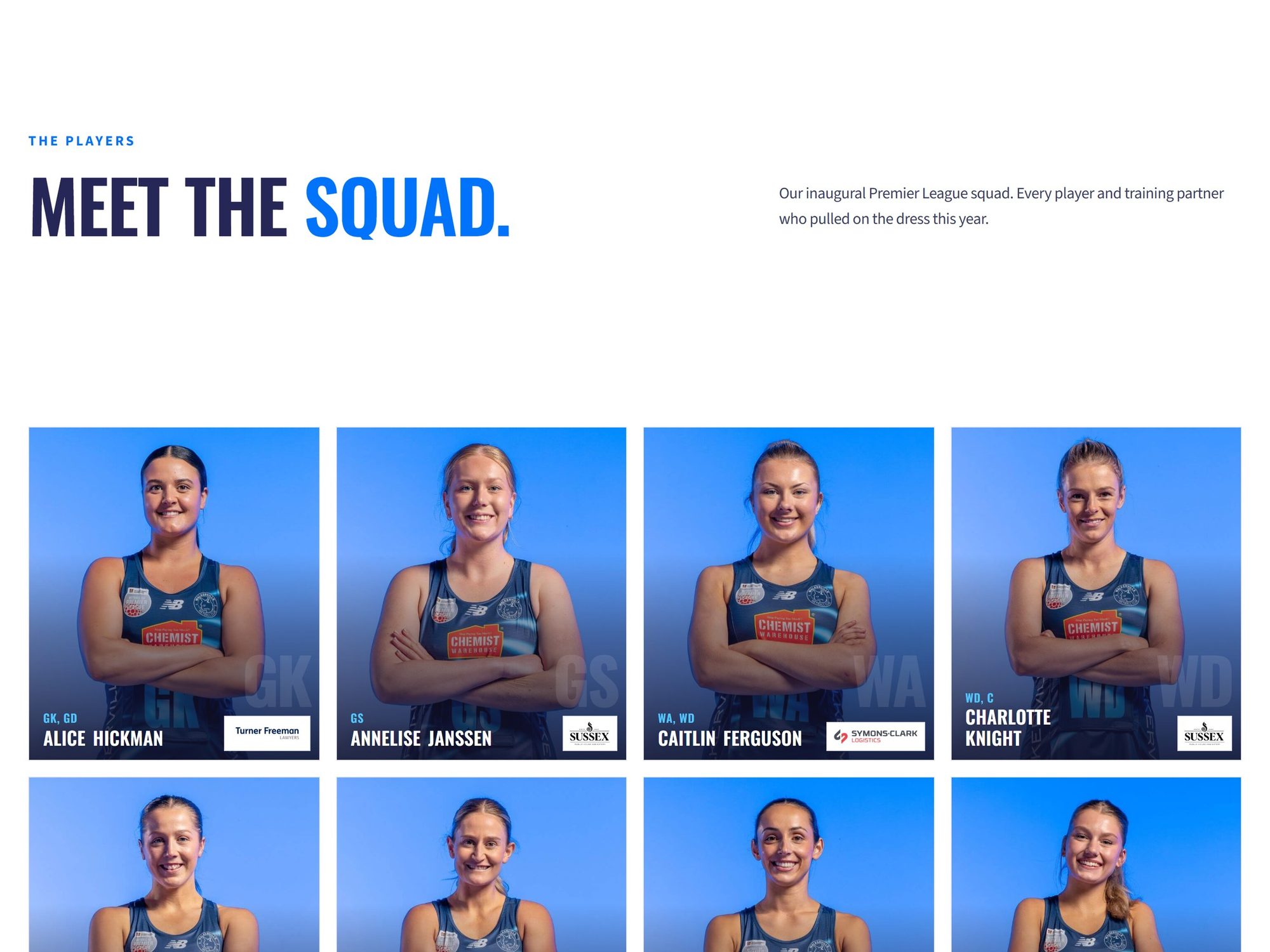 Premier League squad grid with player sponsor badges